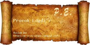 Prorok Edgár névjegykártya